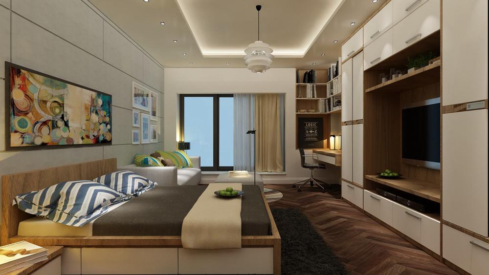 Kết quả hình ảnh cho Thiết kế nội thất căn hộ chung cư 80m2 phòng ngủ