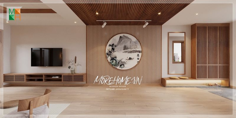 Trang trí nội thất không gian theo hướng đặc trưng của nét tuyền thống nền văn hóa đơn giản nhưng tinh tế và sang trọng.